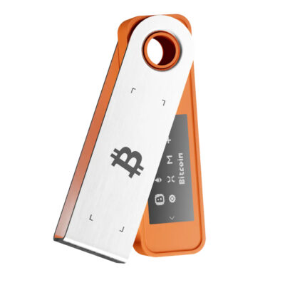 Апаратний гаманець для криптовалют Ledger Nano S Plus Orange BTC 2024 (LNSPOB2)