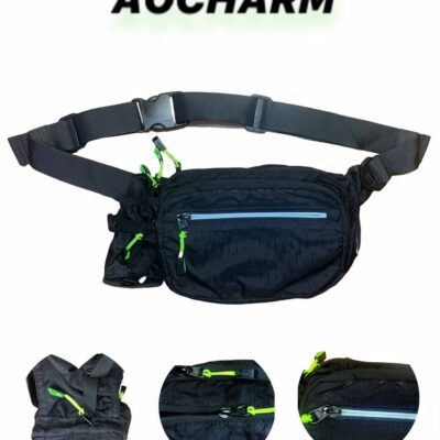Універсальна сумка спортивна Aocharm Ultra для бігу, фітнесу, вело прогулянок, з карманом для бутилки 0,6л Чорна (2374958) 2