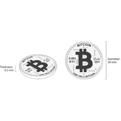Криптогаманець Ballet Physical Bitcoin One Milli Bitcoin – фізичний біткоїн, баланс не поповнений (197644340835) 12
