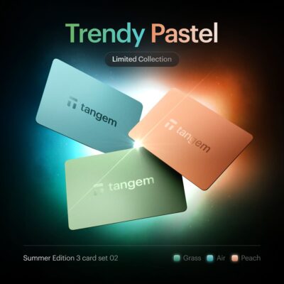 Криптогаманець Tangem Wallet 2.0 набір з 3 карток Trendy Pastel (TG128X3-TP) 3