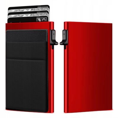 Алюмінієвий картхолдер гаманець для карток і грошей із захистом RFID Червоний (798583022846)