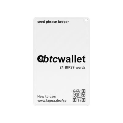 Мнемонічний планшет Lapua Seed phrase keeper, з логотипом Btcwallet (LSPKLBTCW)