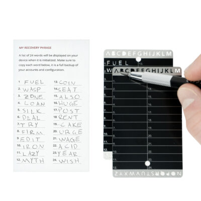 Металеві пластини Btcwallet Plate для зберігання сід-фрази 2 штуки + гравірувальна ручка 73×117мм 6