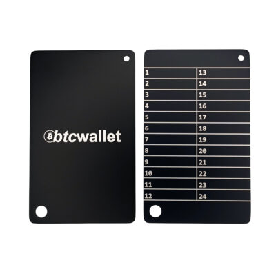 Металеві пластини Btcwallet Black Plate для зберігання сід-фрази 2 штуки + кріпильний болт