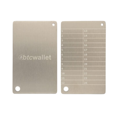 Металеві пластини Btcwallet White Plate для зберігання сід-фрази 2 штуки + кріпильний болт