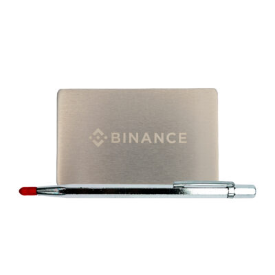 Метал для зберігання сід-фрази Binance Mini Plate, пластина 1шт 55x90мм + гравірувальна ручка