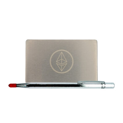 Метал для зберігання сід-фрази Ethereun Mini Plate, пластина 1шт 55x90мм + гравірувальна ручка