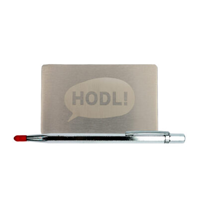 Метал для зберігання сід-фрази Hodl Mini Plate, пластина 1шт 55x90мм + гравірувальна ручка