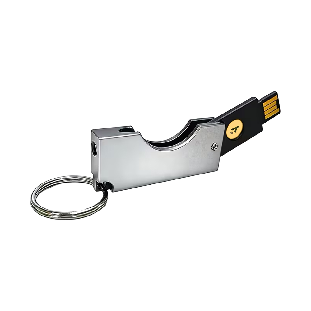 Захисний алюмінієвий чохол для ключа Yubikey 5/5C/Security Key NFC з брелком Срібний 1шт 3 Захисний алюмінієвий чохол для ключа Yubikey 5/5C/Security Key NFC з брелком Срібний 1шт 3