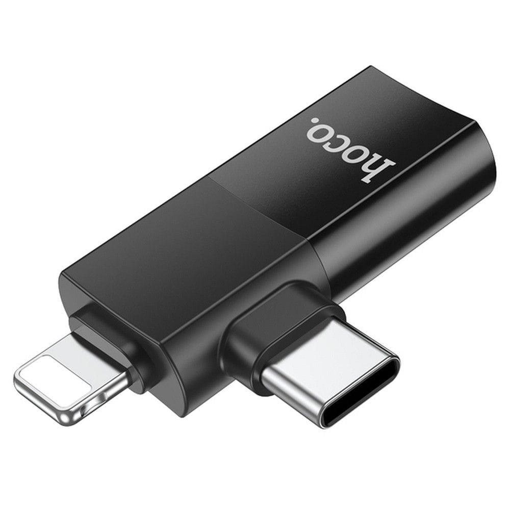 Адаптер OTG 2-в-1 Hoco UA17 USB-C / Lightning to USB-A Black (777114) 4 Адаптер OTG 2-в-1 Hoco UA17 USB-C / Lightning to USB-A Black (777114) 4